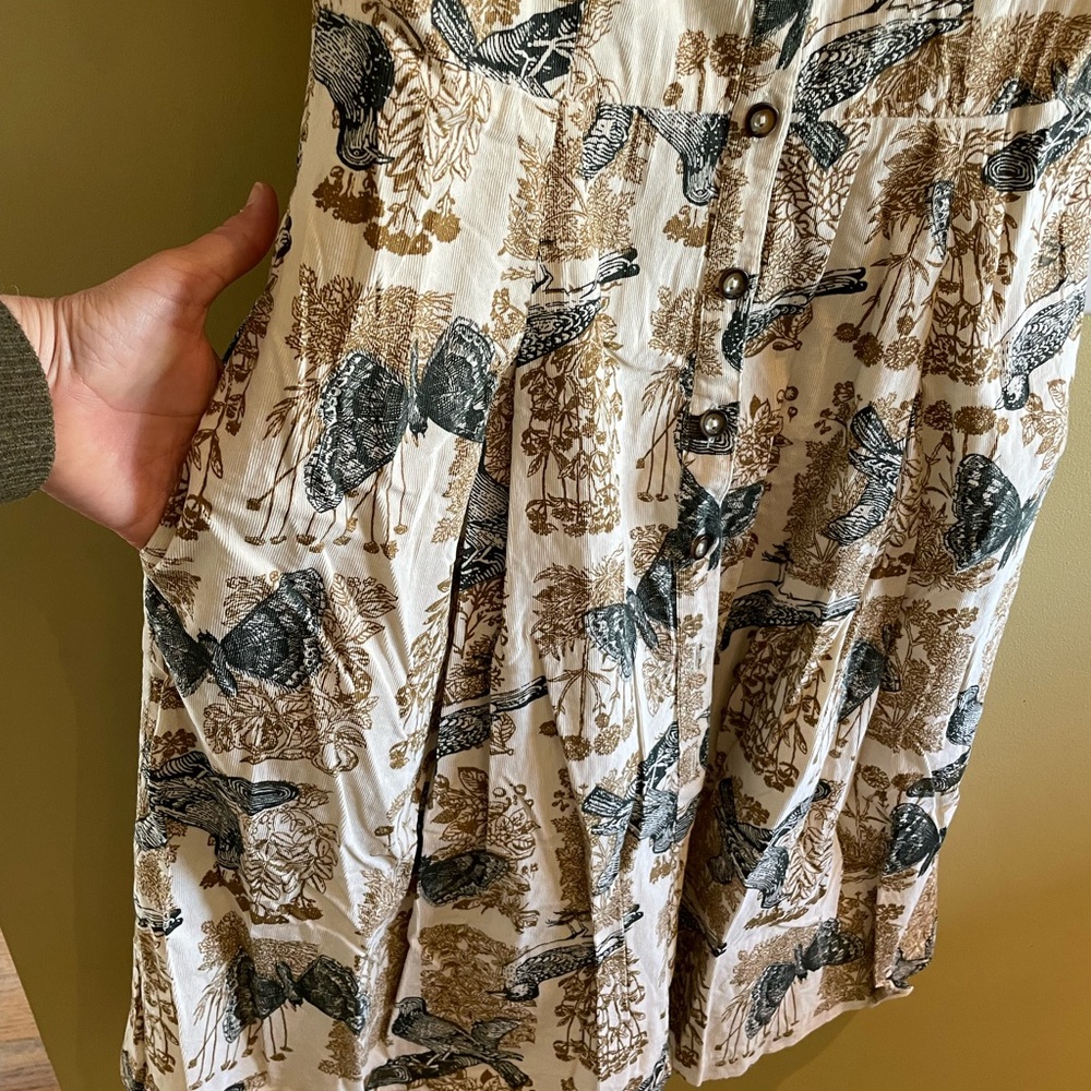 Anthropologie’s Girls from Savoy,  cotton corduroy, printed and pretty. Size 10 - Picture 4 of 6